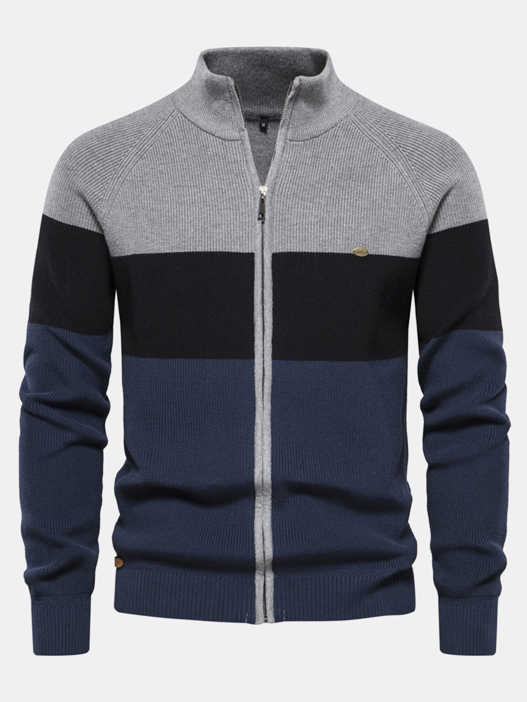 Braulio | Jersey con bloques de color, cuello alto y cremallera