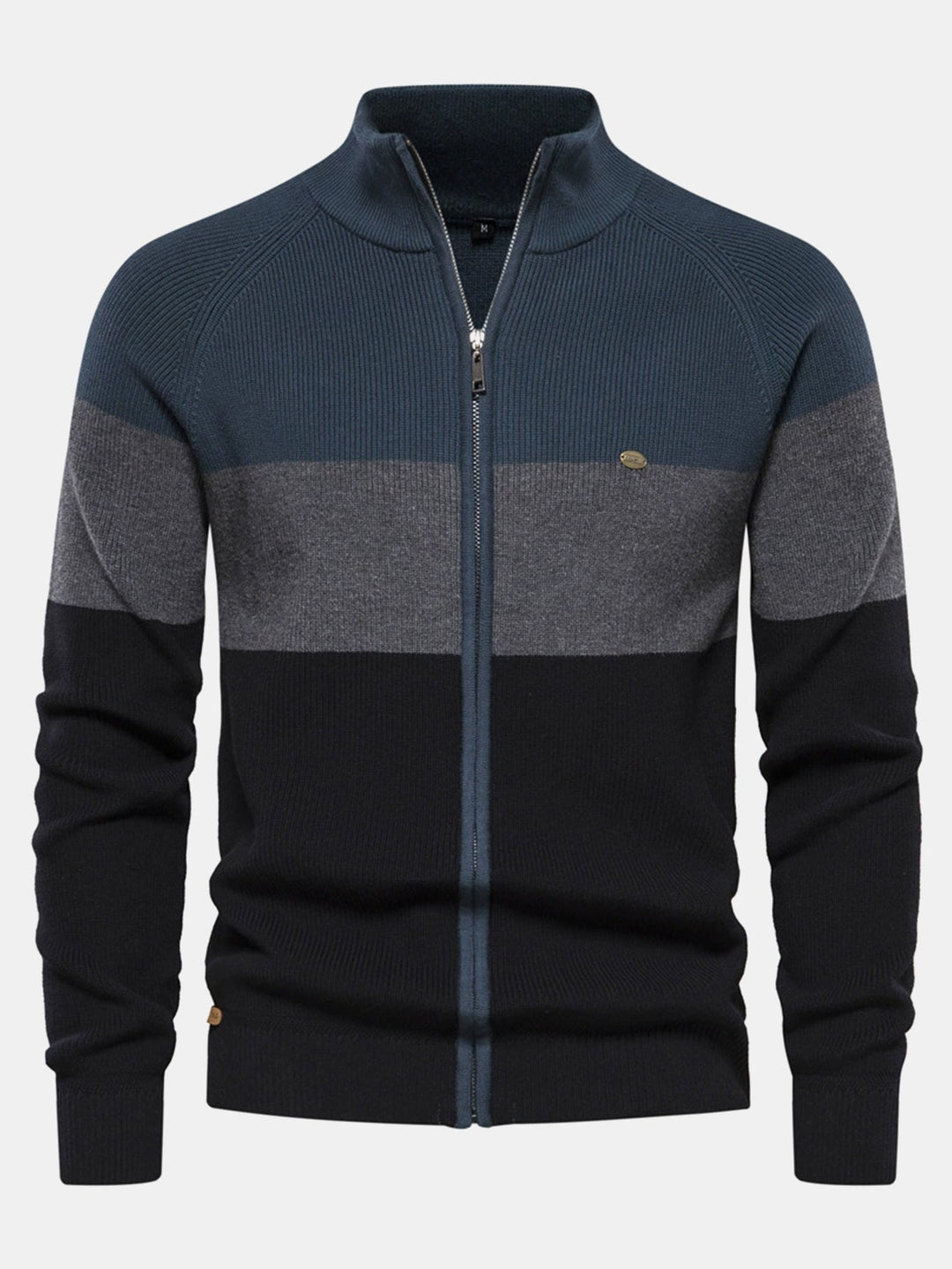 Braulio | Jersey con bloques de color, cuello alto y cremallera