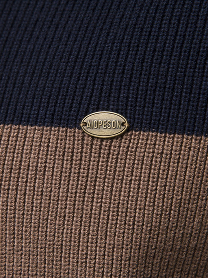 Braulio | Jersey con bloques de color, cuello alto y cremallera