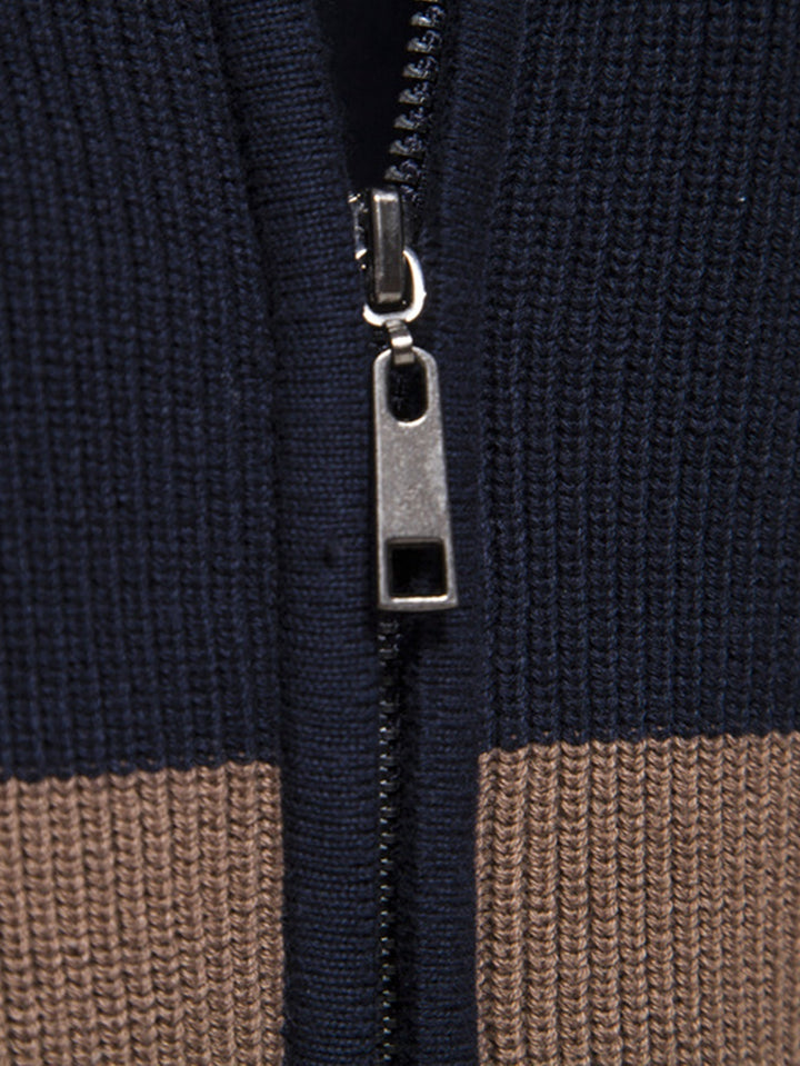 Braulio | Jersey con bloques de color, cuello alto y cremallera