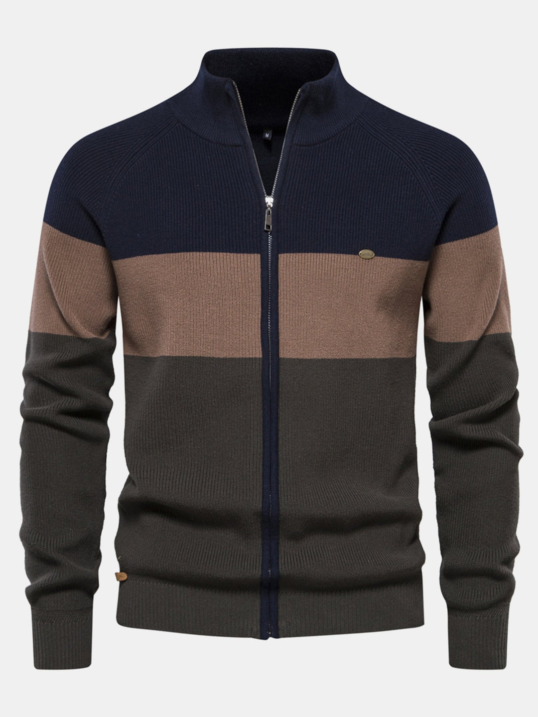 Braulio | Jersey con bloques de color, cuello alto y cremallera