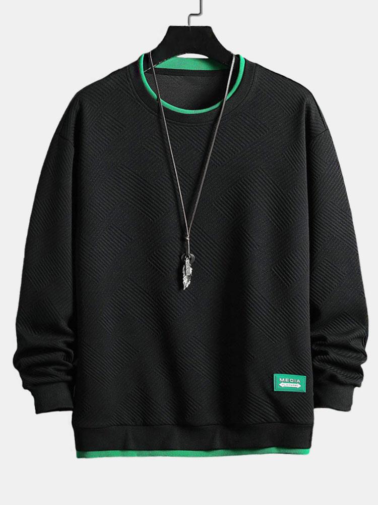Bruno | Sudadera de jacquard geométrico a rayas con corte relajado