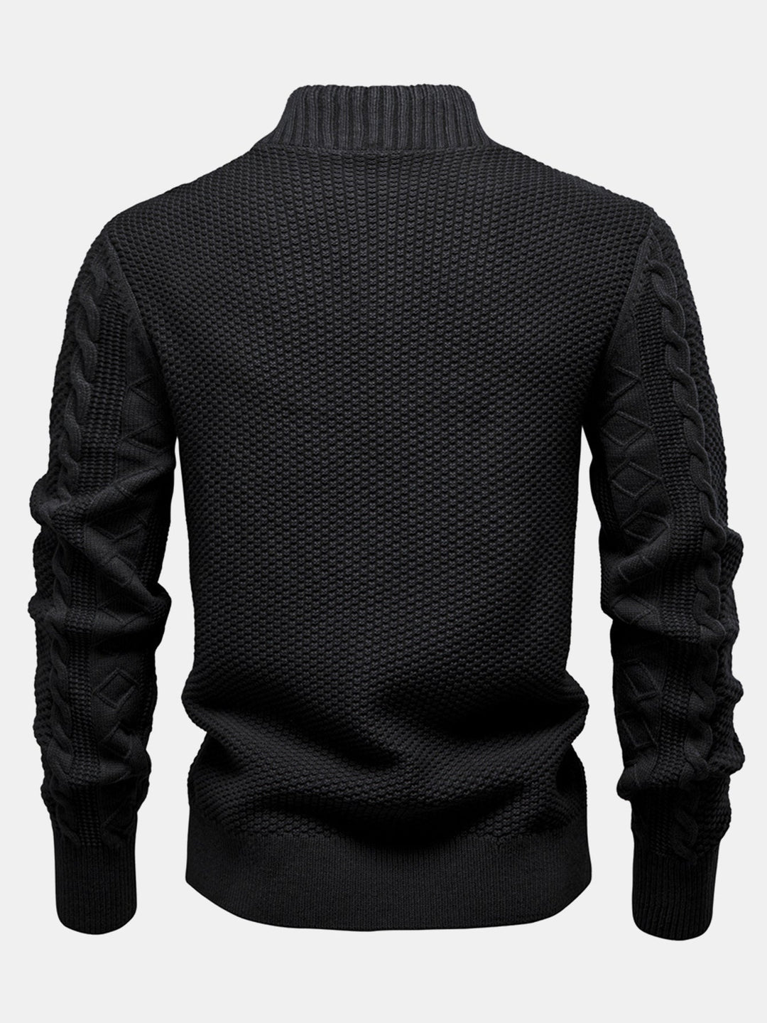 Camilo | Jersey de ochos jacquard con cuello alto y cremallera