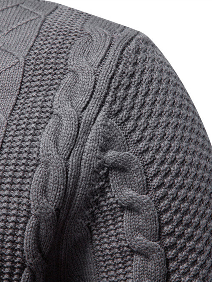 Camilo | Jersey de ochos jacquard con cuello alto y cremallera