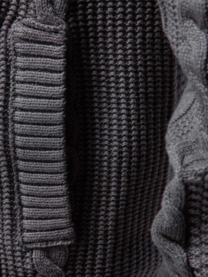 Camilo | Jersey de ochos jacquard con cuello alto y cremallera