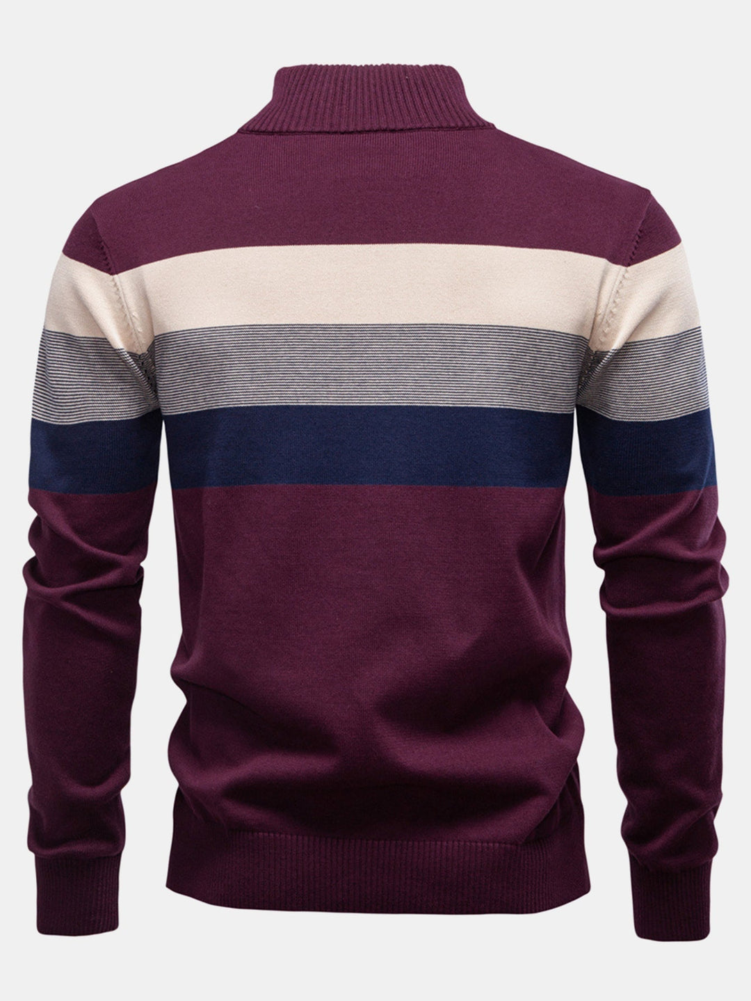 Cándido | Jersey de rayas en contraste con cremallera corta