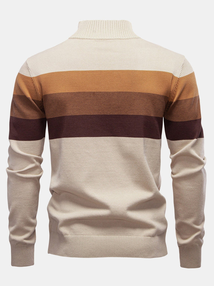 Cándido | Jersey de rayas en contraste con cremallera corta