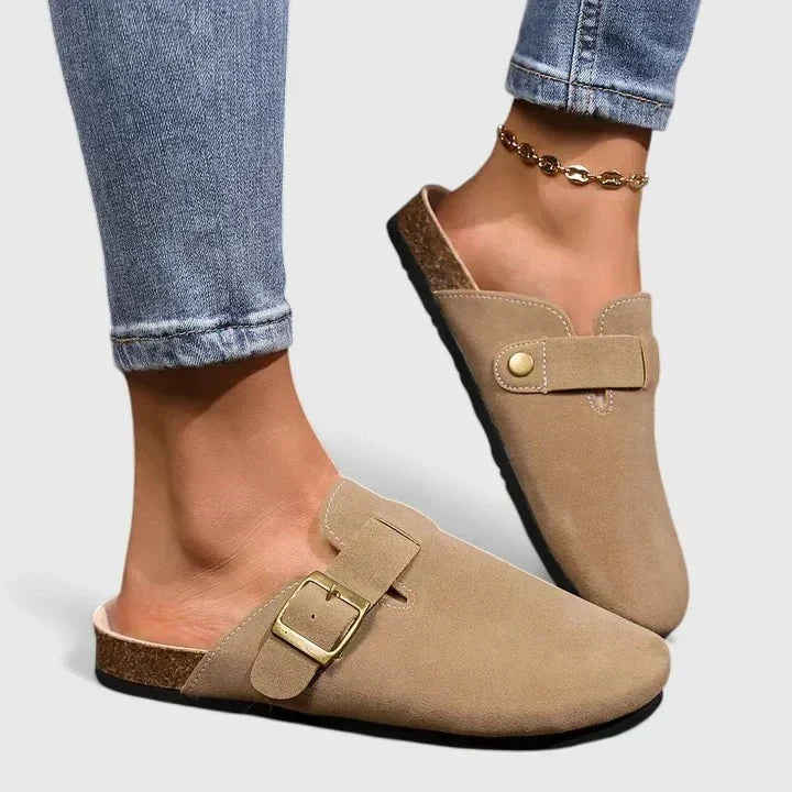 Carlota | Mocasines cómodos beige con tira