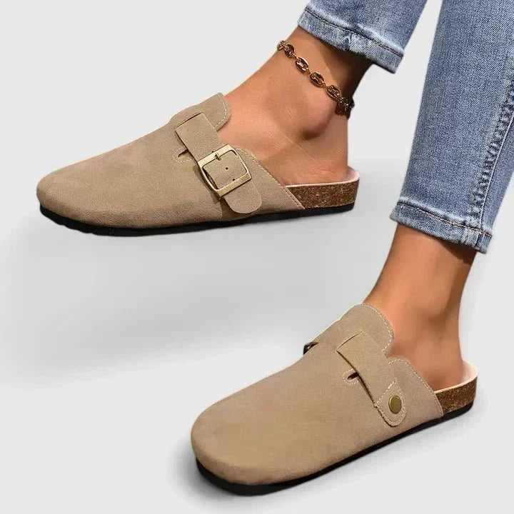Carlota | Mocasines cómodos beige con tira