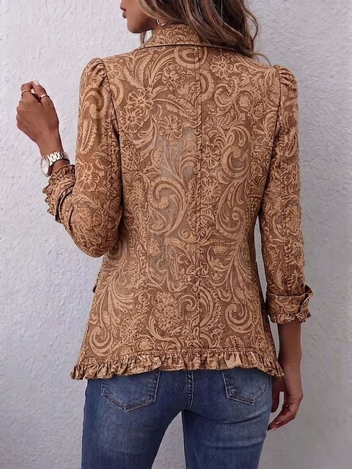 Carmen | Chaqueta boho de flores con volantes