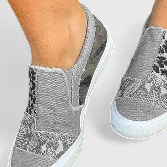 Casilda | Mocasines con estampado patchwork