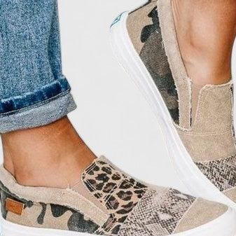 Casilda | Mocasines con estampado patchwork