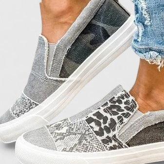 Casilda | Mocasines con estampado patchwork