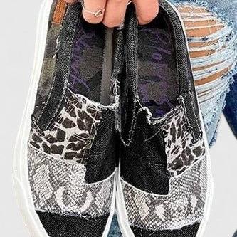 Casilda | Mocasines con estampado patchwork