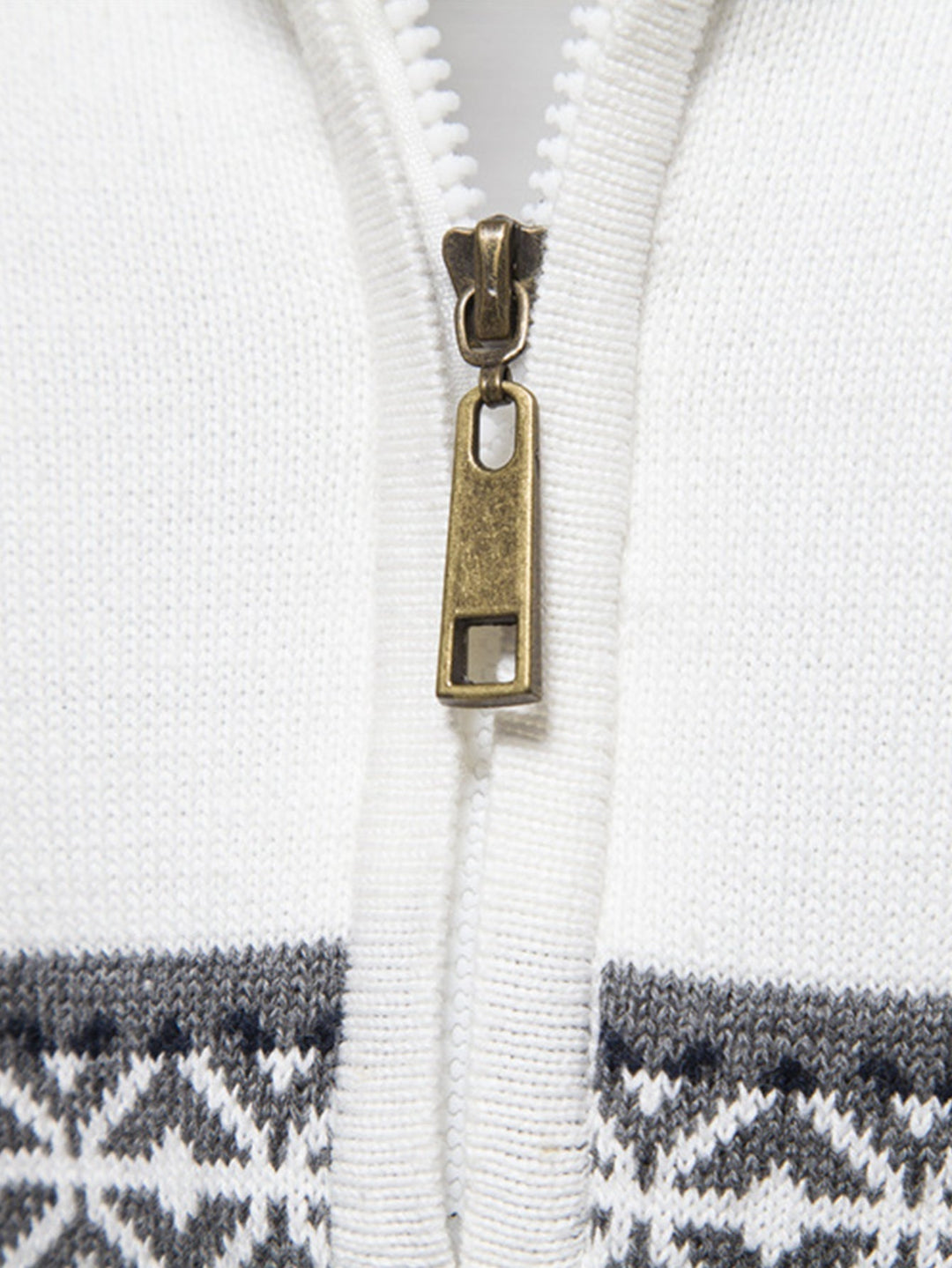 Celestino | Jersey jacquard con motivo en contraste y cremallera corta