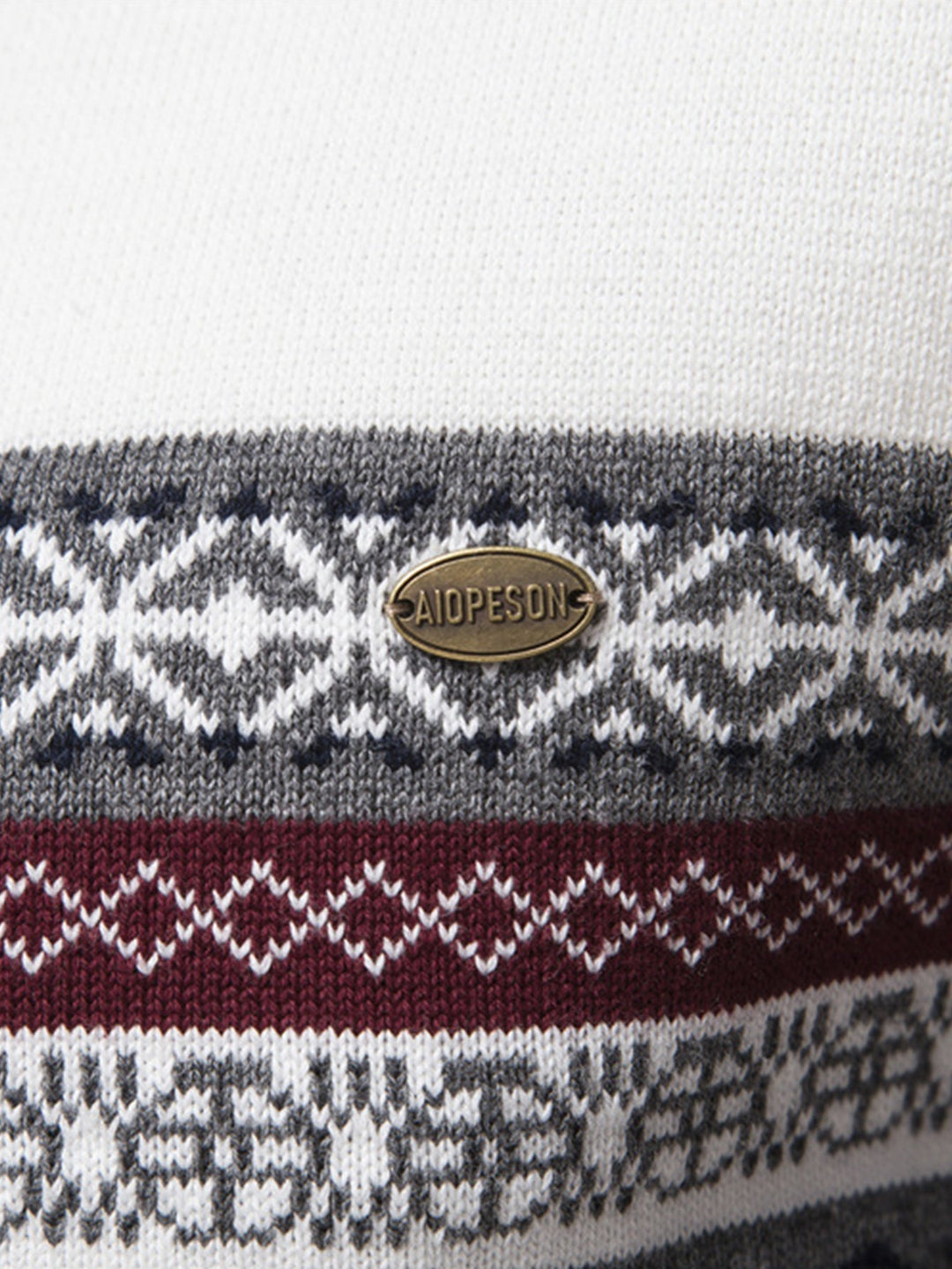 Celestino | Jersey jacquard con motivo en contraste y cremallera corta