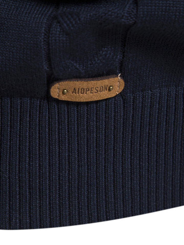 Celestino | Jersey jacquard con motivo en contraste y cremallera corta