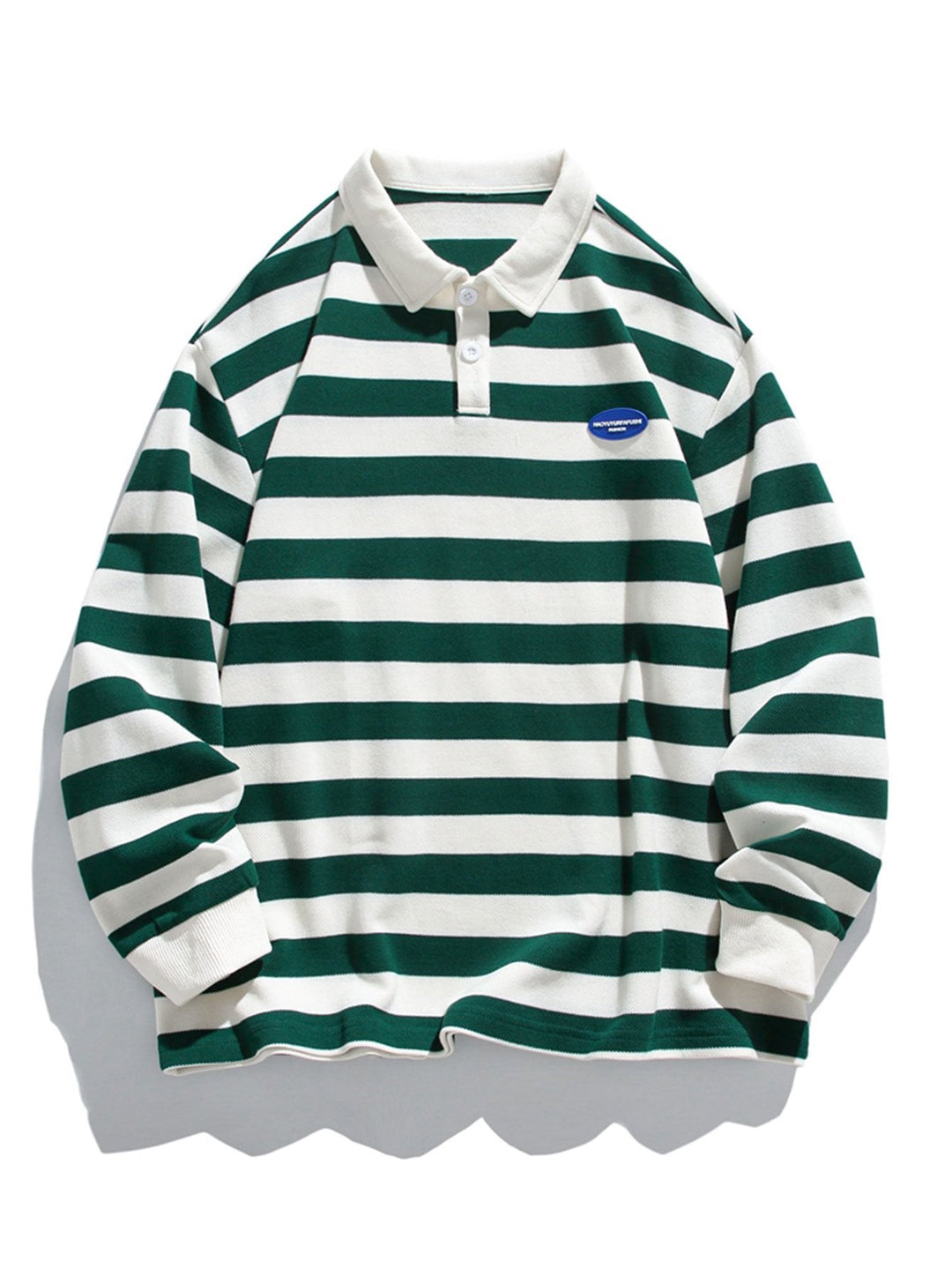 César | Sudadera polo a rayas con textura gofre y corte relajado