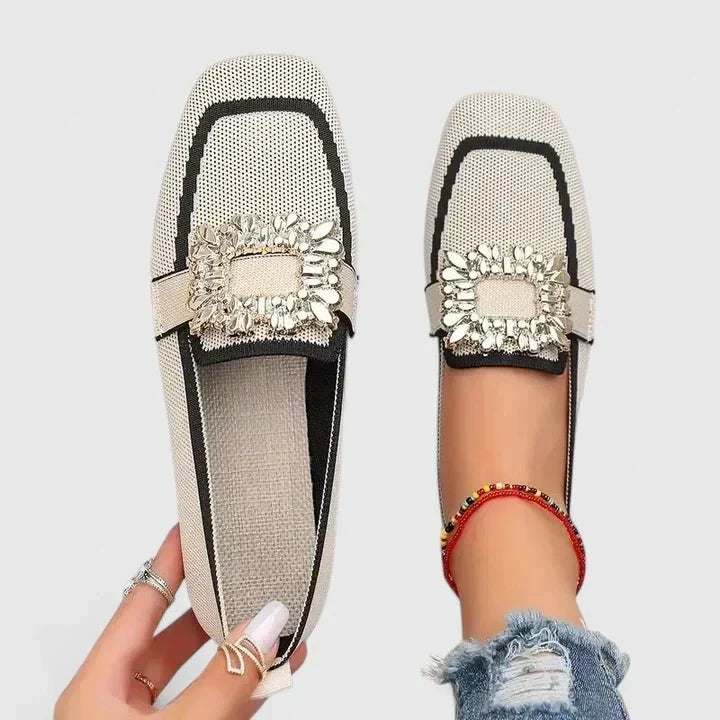 Covadonga | Mocasines azules con hebilla decorativa