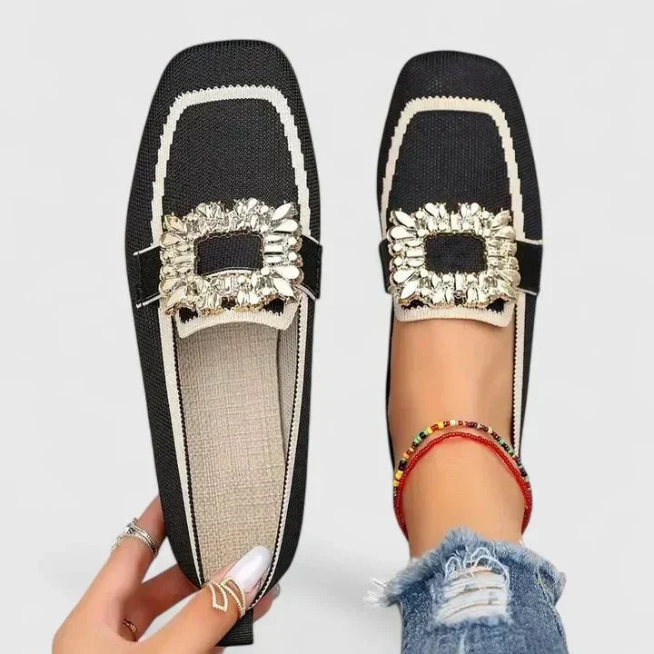 Covadonga | Mocasines azules con hebilla decorativa