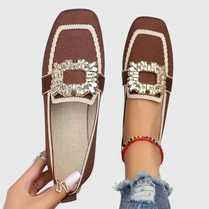 Covadonga | Mocasines azules con hebilla decorativa