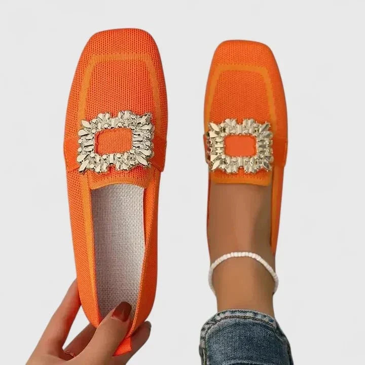 Covadonga | Mocasines azules con hebilla decorativa