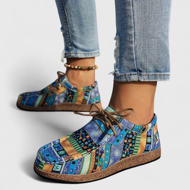 Cristina | Zapatos cómodos de cordones estampados