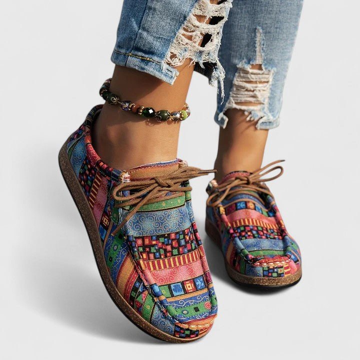 Cristina | Zapatos cómodos de cordones estampados