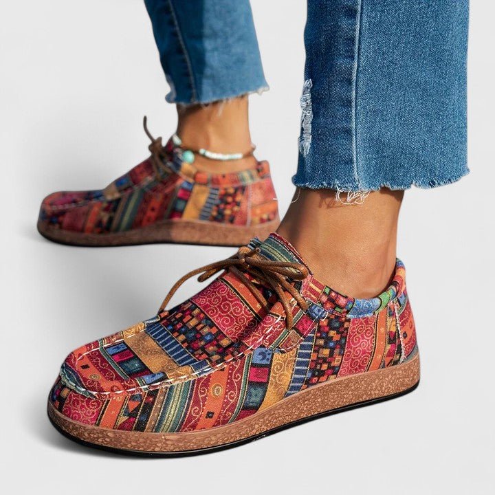Cristina | Zapatos cómodos de cordones estampados