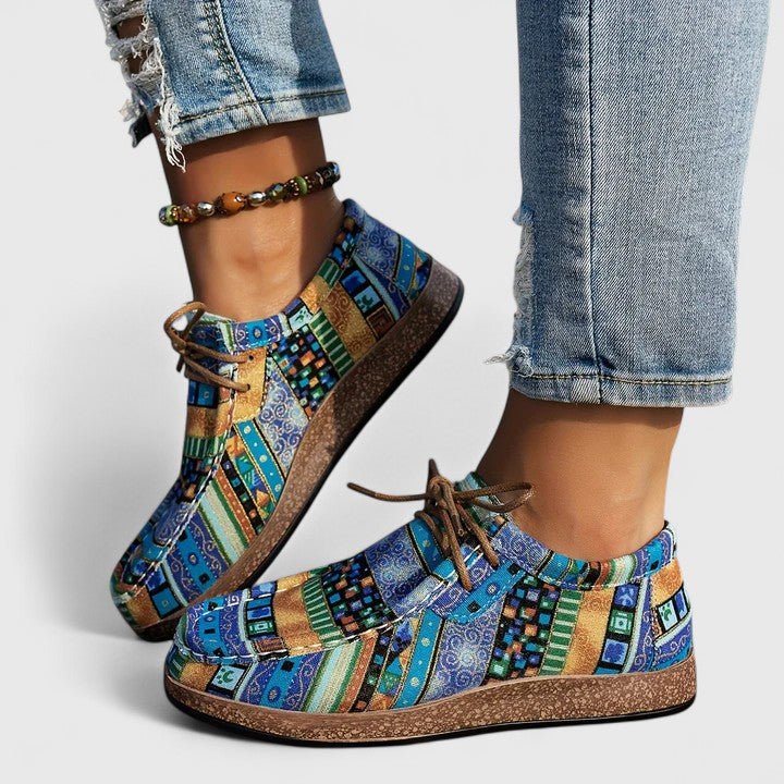 Cristina | Zapatos cómodos de cordones estampados