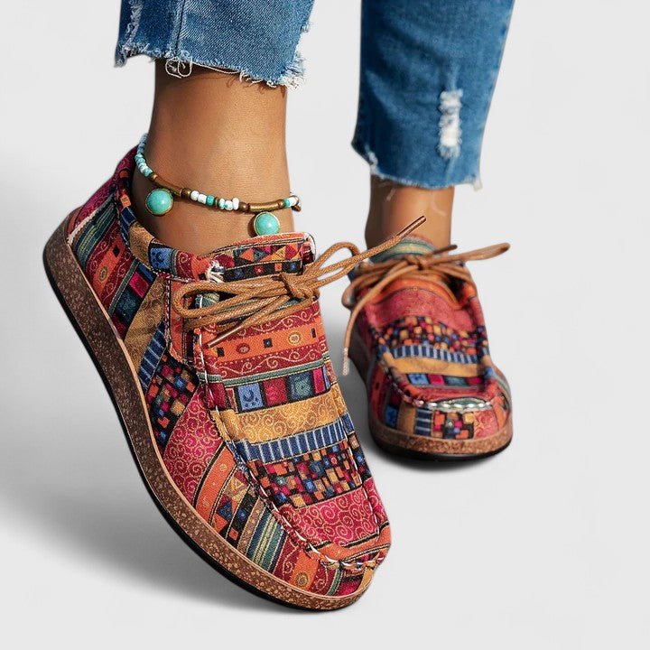 Cristina | Zapatos cómodos de cordones estampados