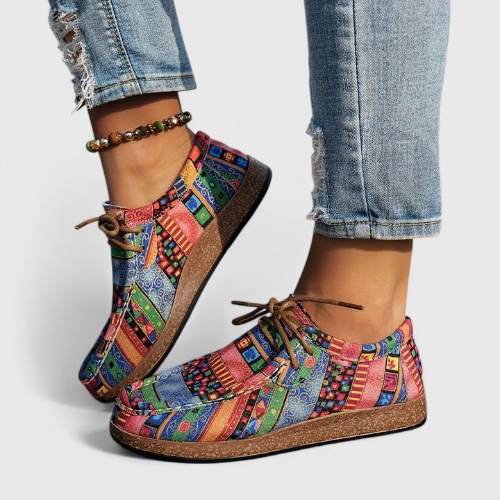 Cristina | Zapatos cómodos de cordones estampados