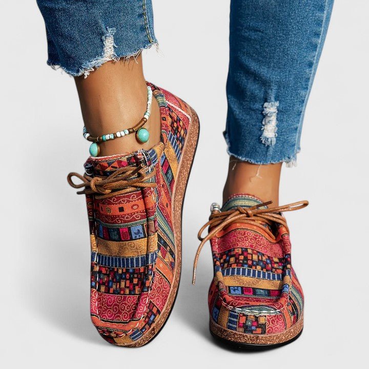 Cristina | Zapatos cómodos de cordones estampados