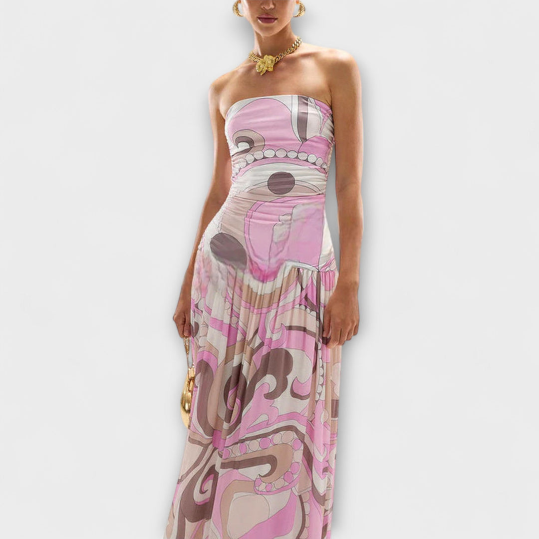 Natalia | Vestido maxi en tonos pastel