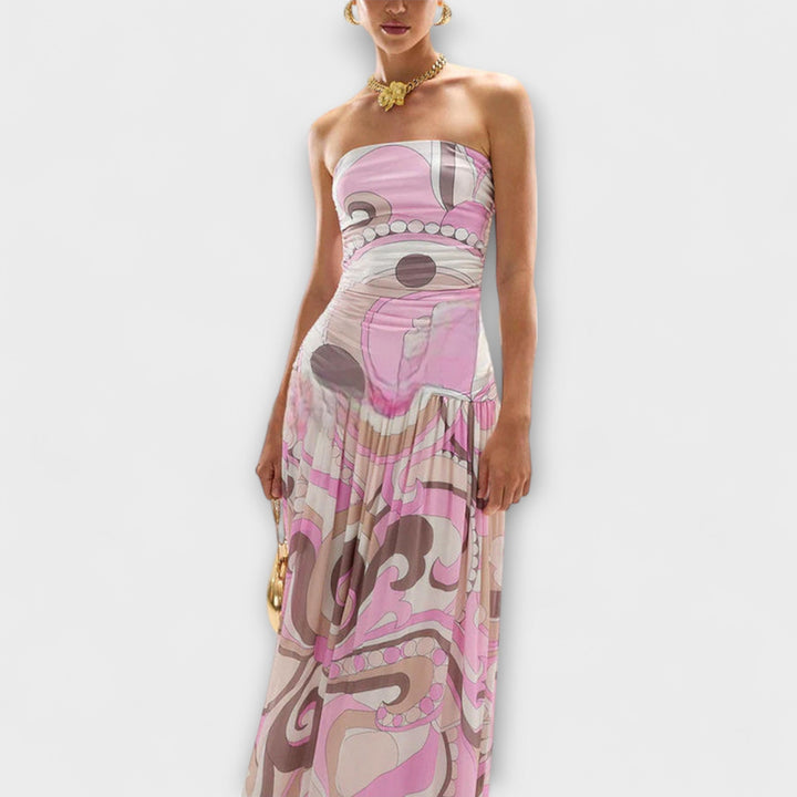 Natalia | Vestido maxi en tonos pastel