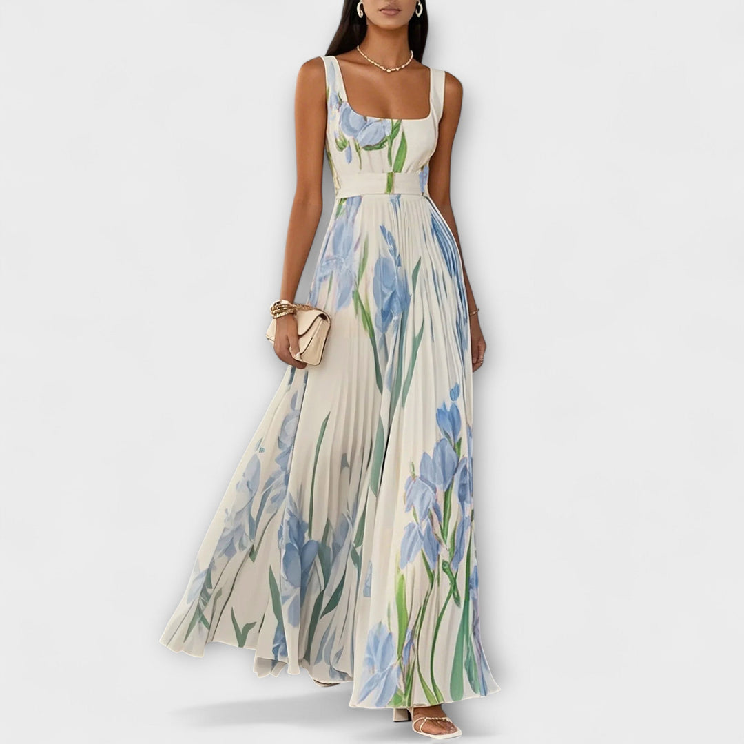 Araceli | Vestido maxi de gasa con estampado floral