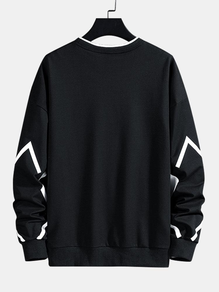 Damián | Sudadera con estampado geométrico y cuello redondo