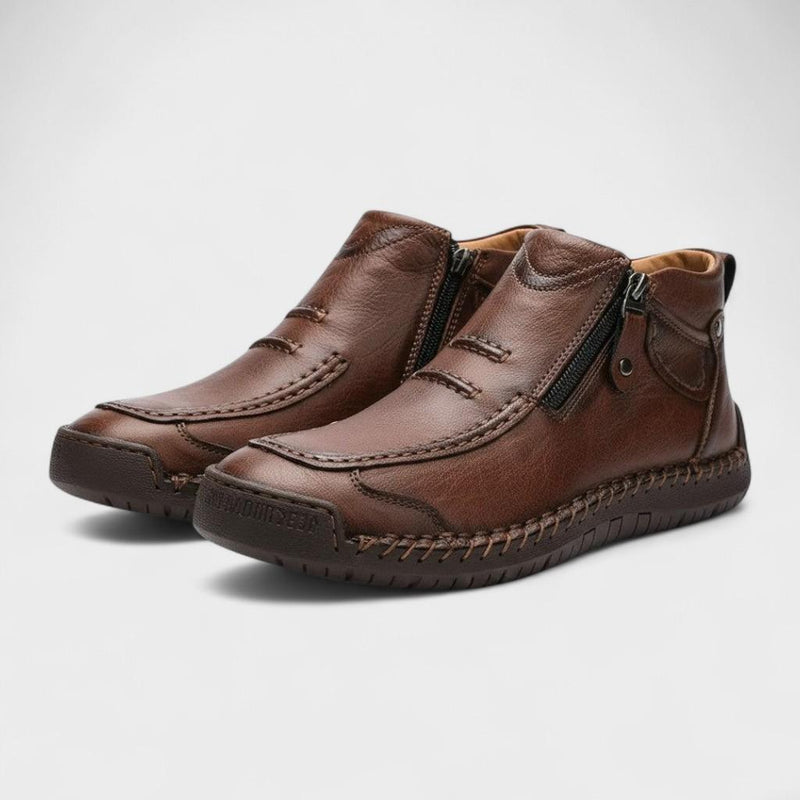 Damián | Zapatos casual marrones con cremallera