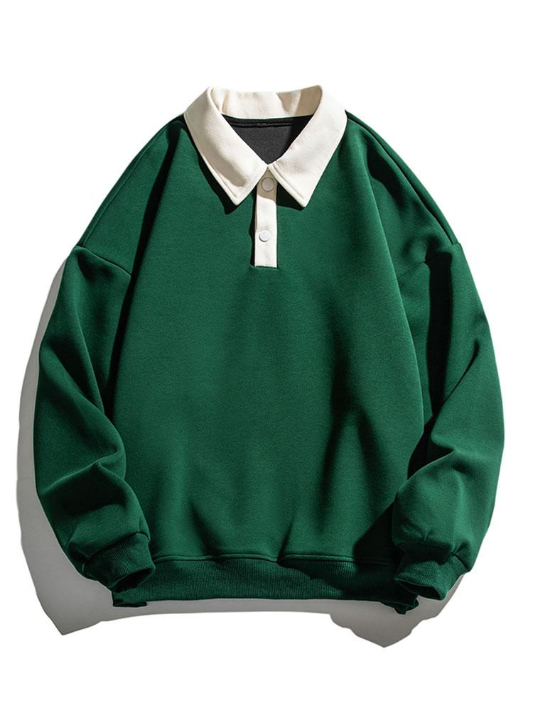 Darío | Sudadera polo con detalles en contraste y corte relajado