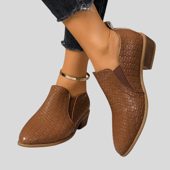 Delia | Botines trenzados con tacón ancho