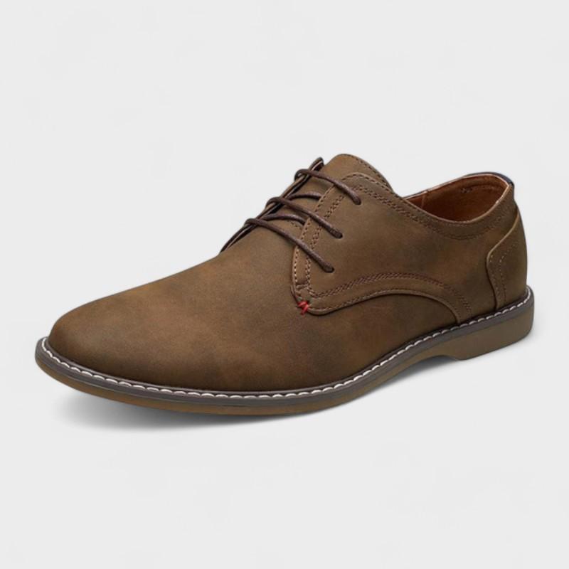 Demetrio | Zapatos derby marrones efecto ante