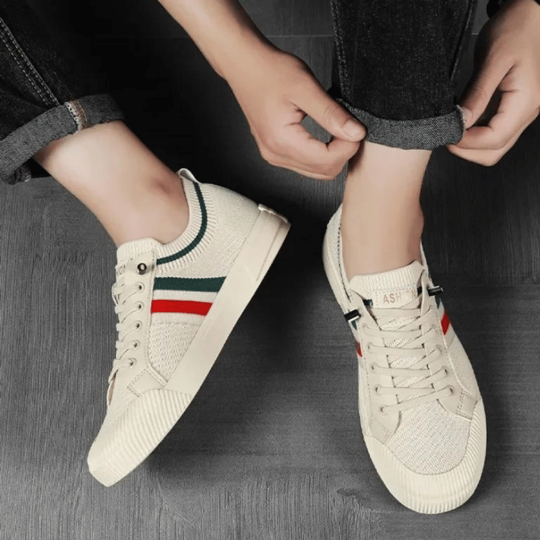Domingo | Zapatillas de punto con franjas en contraste