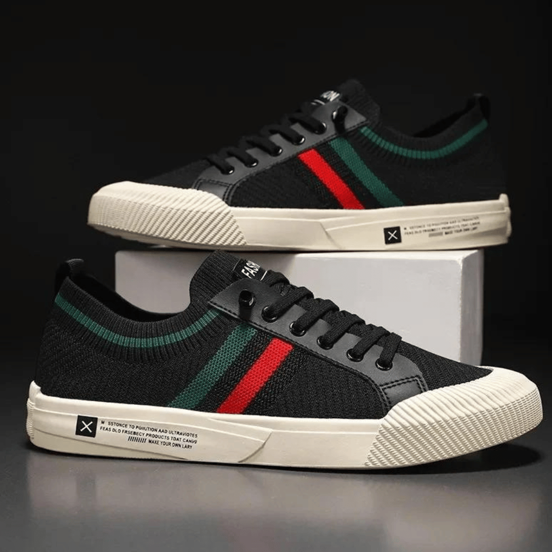 Domingo | Zapatillas de punto con franjas en contraste