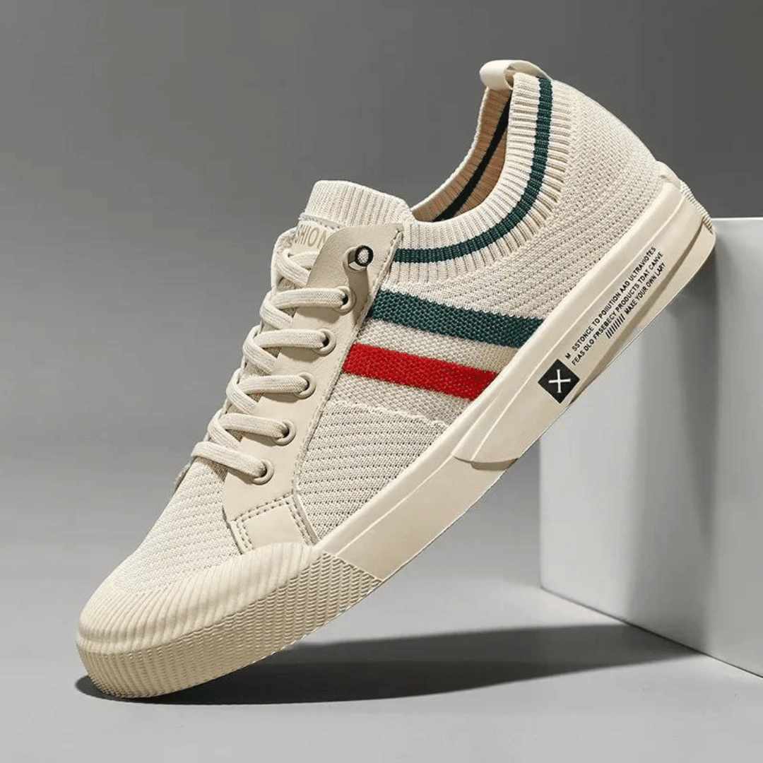 Domingo | Zapatillas de punto con franjas en contraste