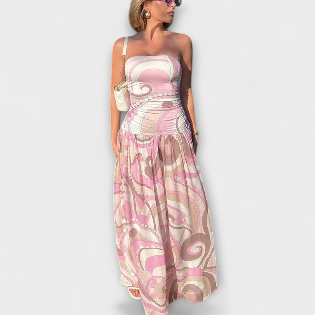 Natalia | Vestido maxi en tonos pastel