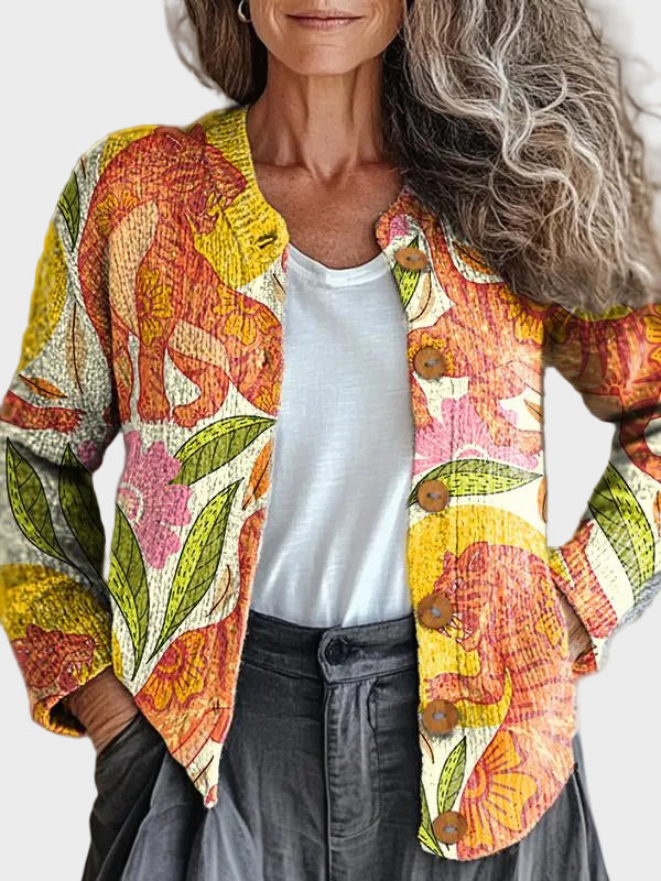 Candelaria | Cárdigan con estampado tropical