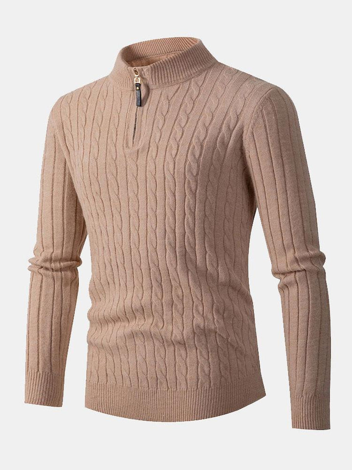 Efrén | Jersey de ochos con cuello alto y cremallera corta