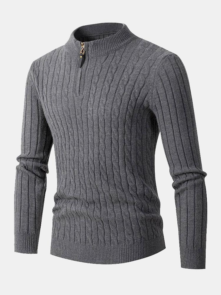 Efrén | Jersey de ochos con cuello alto y cremallera corta