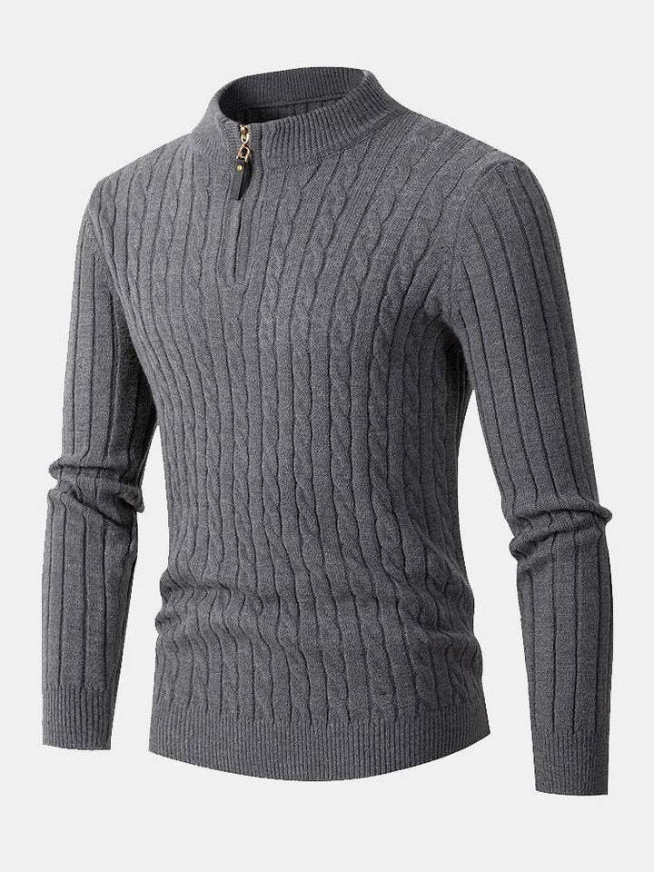 Efrén | Jersey de ochos con cuello alto y cremallera corta