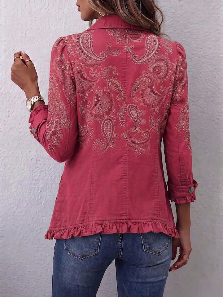Elena | Chaqueta vintage paisley con volantes